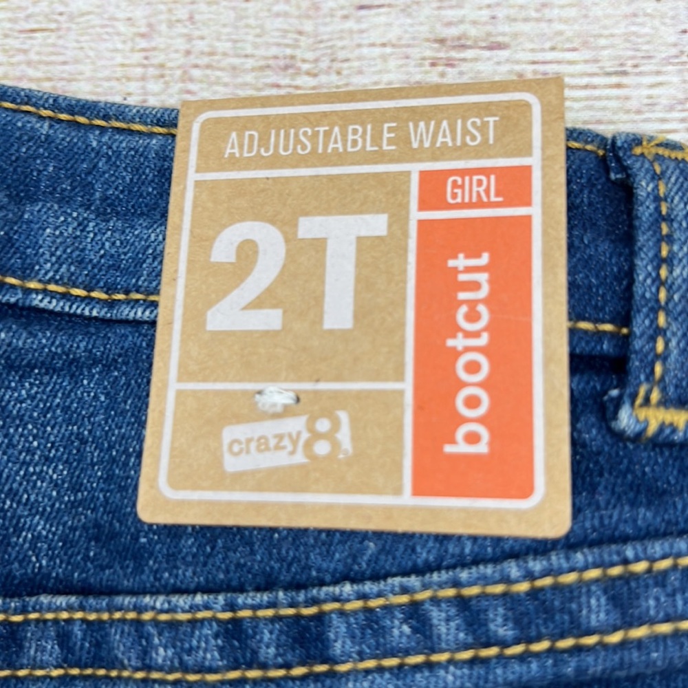 Crazy 8 Blue Jeans Adjustable Waist Bootcut Sz 2T - Picture 3 of 5